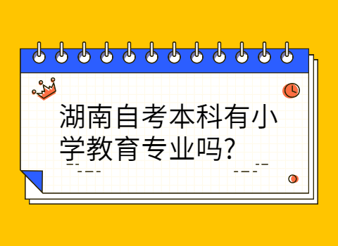 湖南自考本科有小學(xué)教育專業(yè)嗎